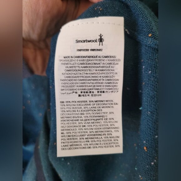 NWT Smartwool Shadow Pine Colorblock Crew Sweater Twilight Blue Donegal Small - Picture 5 of 12